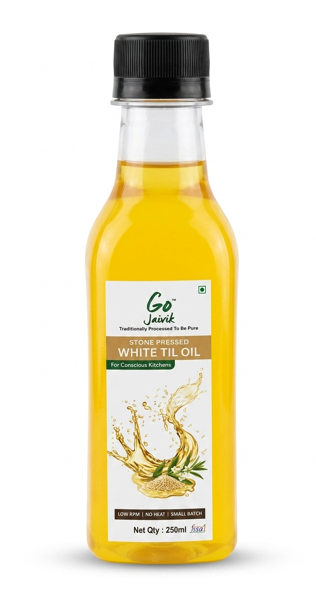 Stone pressed white sesame oil bottle